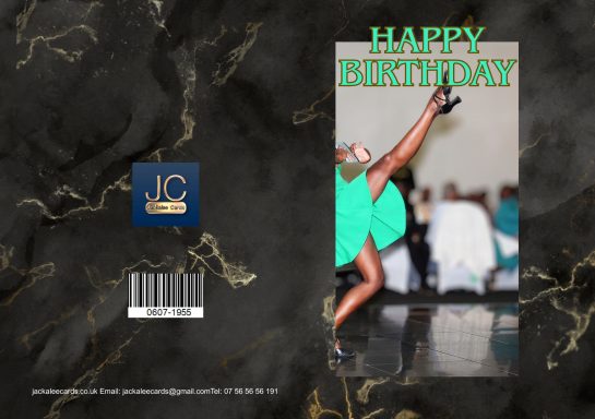 A dancer performing in a green outfit, celebrating a birthday.