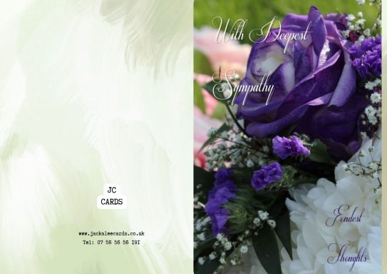 JC 0049 A bouquet featuring a purple rose and various white and pink flowers.
