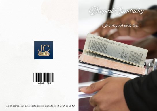 A hand holding an open book beside a barcode logo on a page.