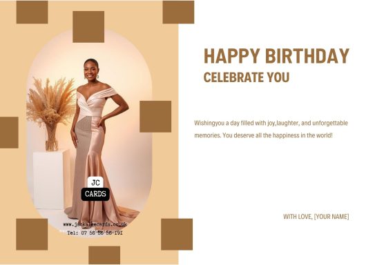 JC 0010 A woman in an elegant dress celebrates a birthday with a stylish backdrop and decor.