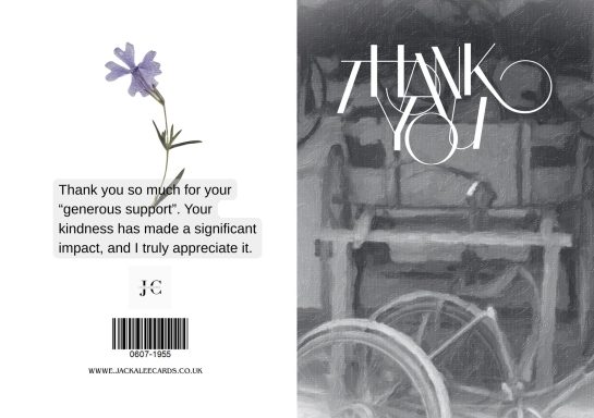 Thank you card with a flower illustration and heartfelt message of appreciation.