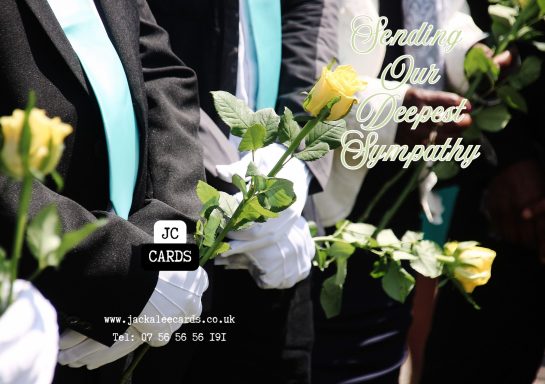 JC 0041 Hands holding yellow roses with white gloves, conveying sympathy and support.