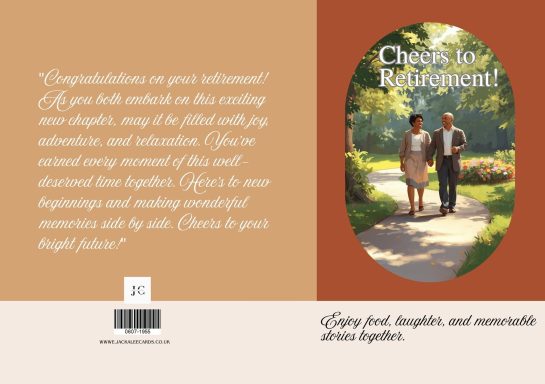 A couple walking together, celebrating a milestone with a congratulatory message.