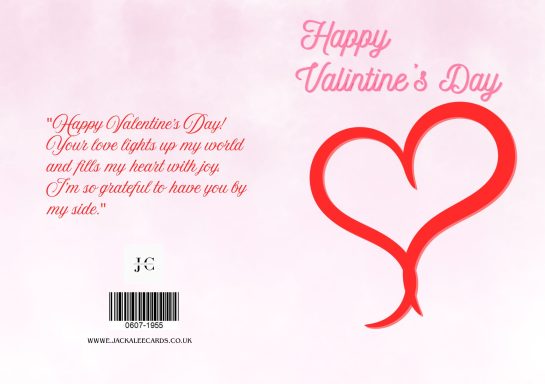 Happy Valentine's Day card with a heart motif and a heartfelt message.