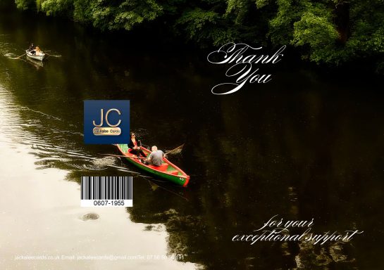 A person kayaking on a river with trees reflected in the water.